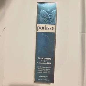 NIB Purlisse Blue Lotus 4-In-1 Cleansing Milk Gentle Cleanser Toner New